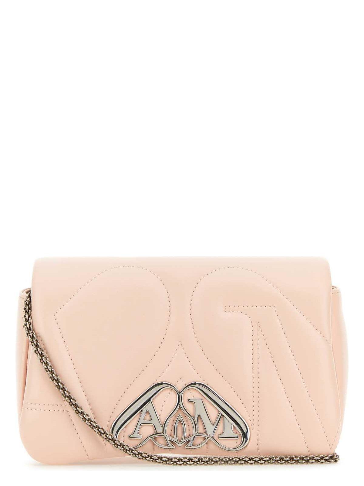 Alexander McQueen Women's Pastel Leather Mini Seal Clutch and Crossbody Bag