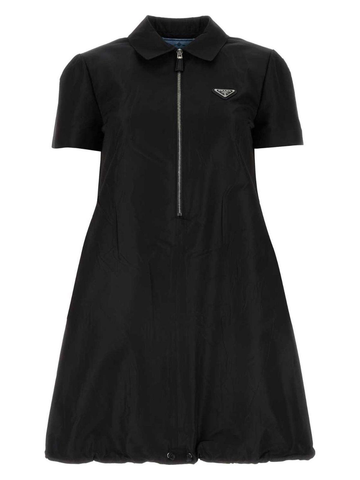 Prada Women's Faille Mini Dress in Black