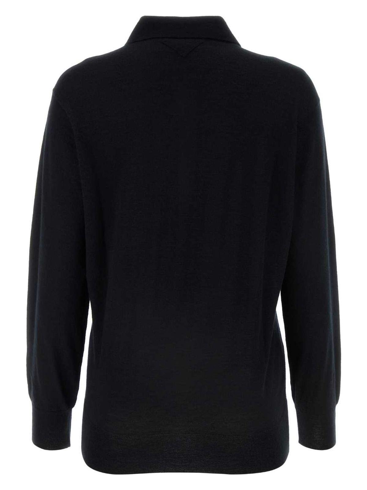 Prada Women's Cashmere Polo Shirt in Black