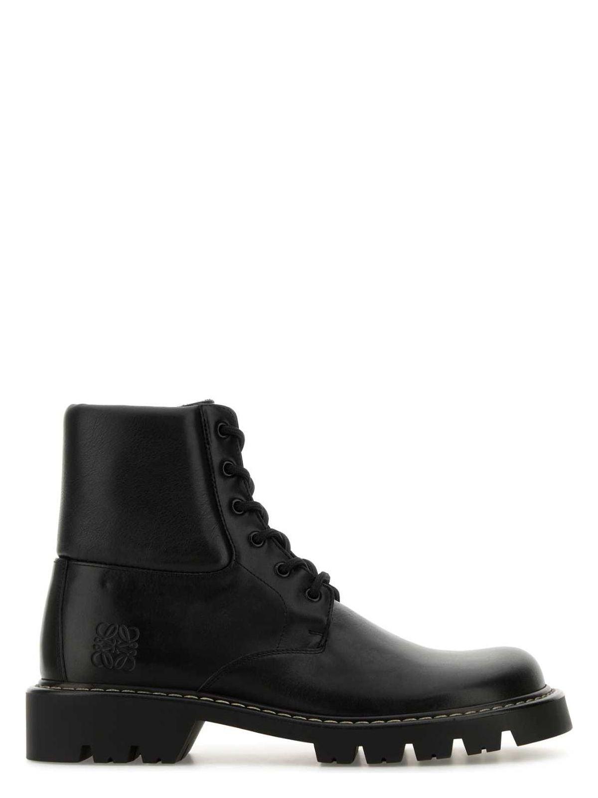 Loewe Black Leather Sierra Ankle Boots