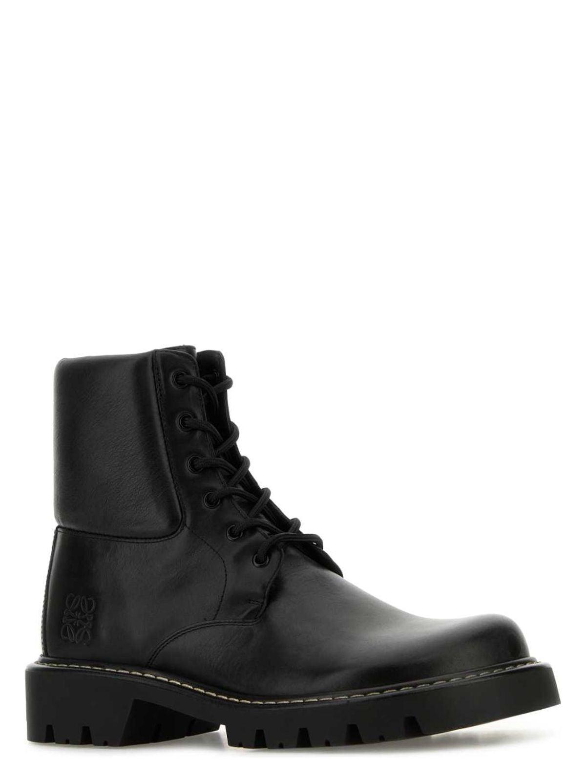Loewe Black Leather Sierra Ankle Boots