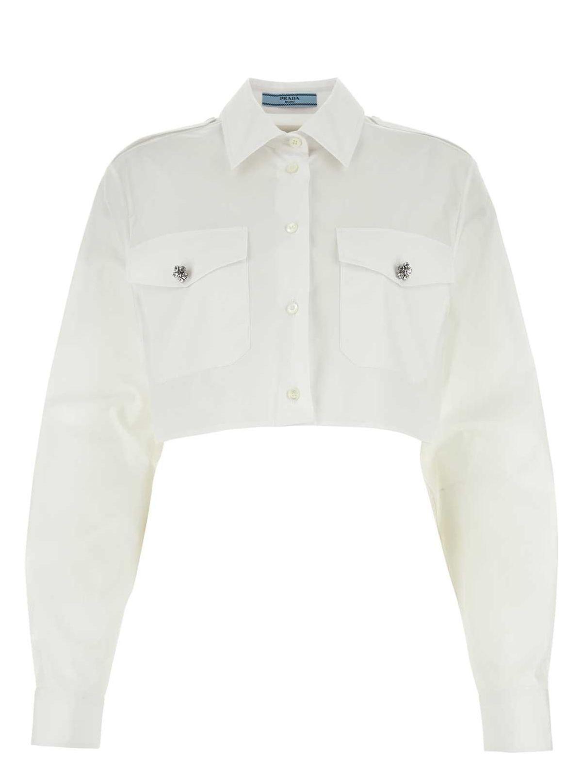 Prada Women's Poplin Shirt in White