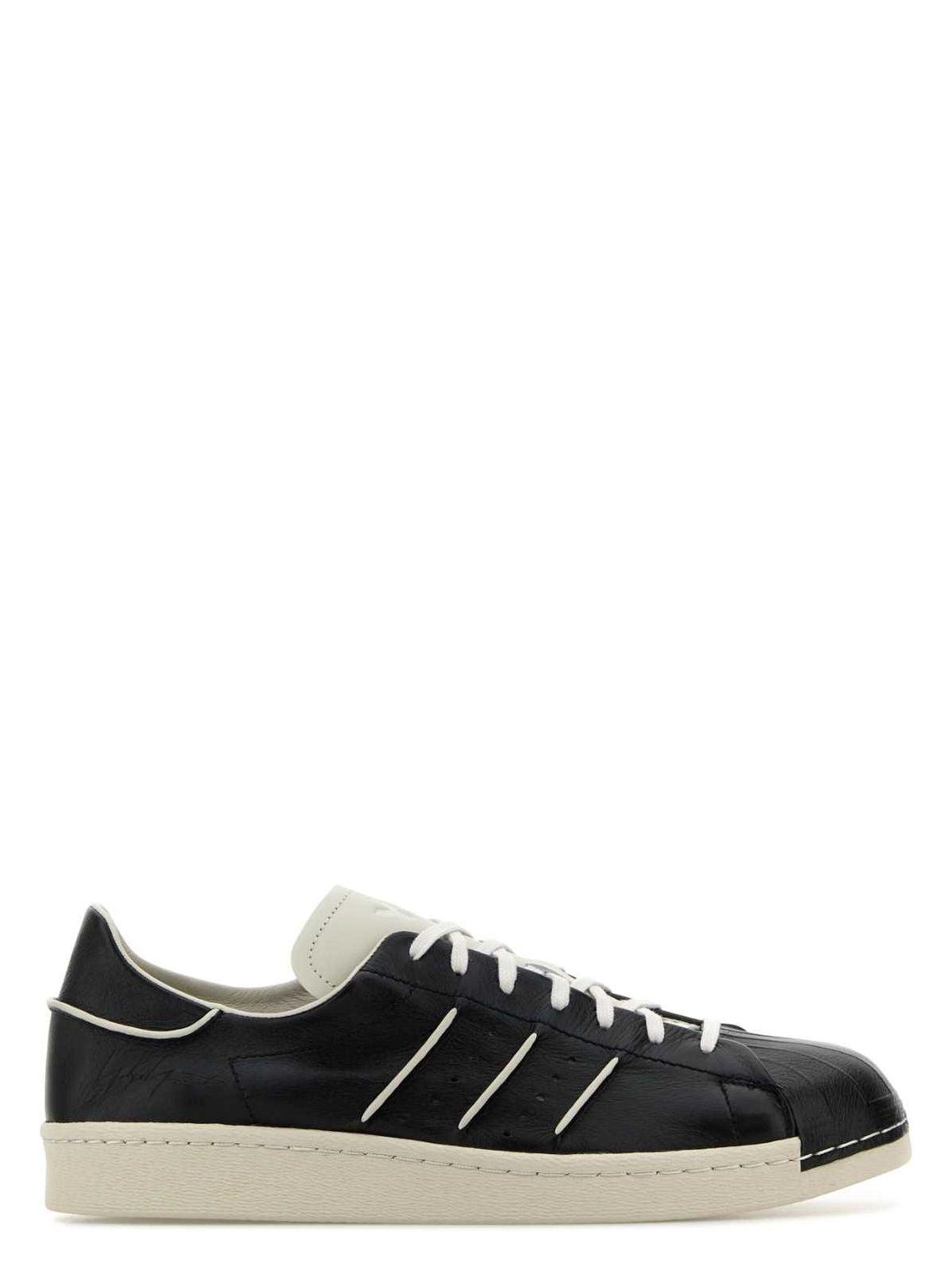 Y-3 Women's Leather Superstar Sneakers in Black