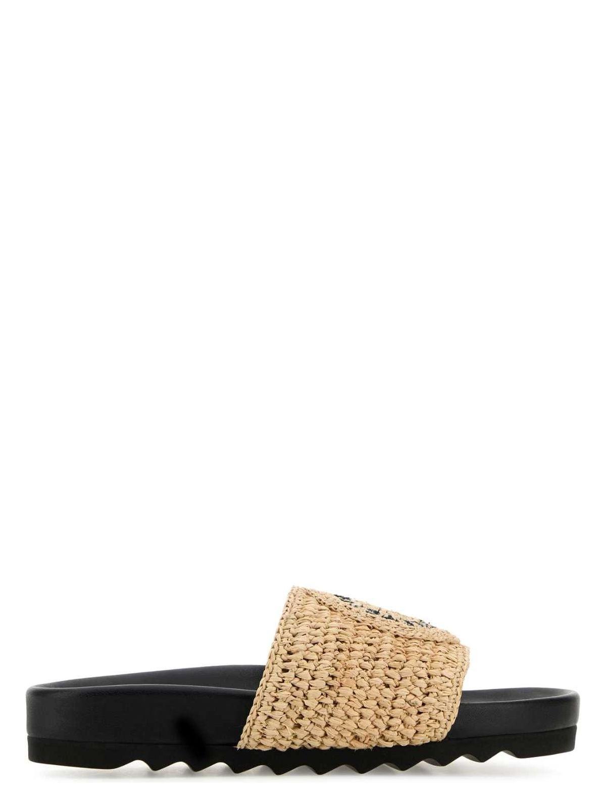 Stella McCartney Raffia Elyse Slippers Sandal in Beige O Tan