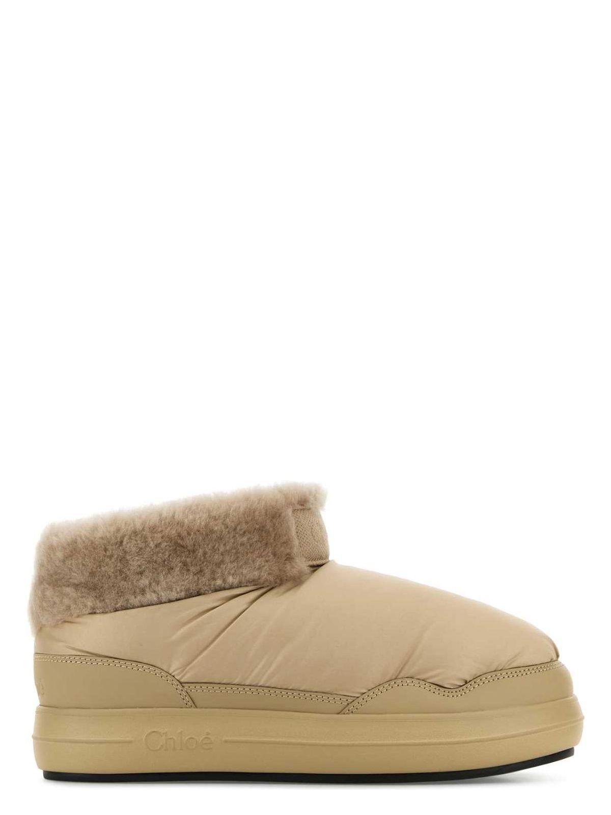 Chloé Beige Fabric Ankle Boots