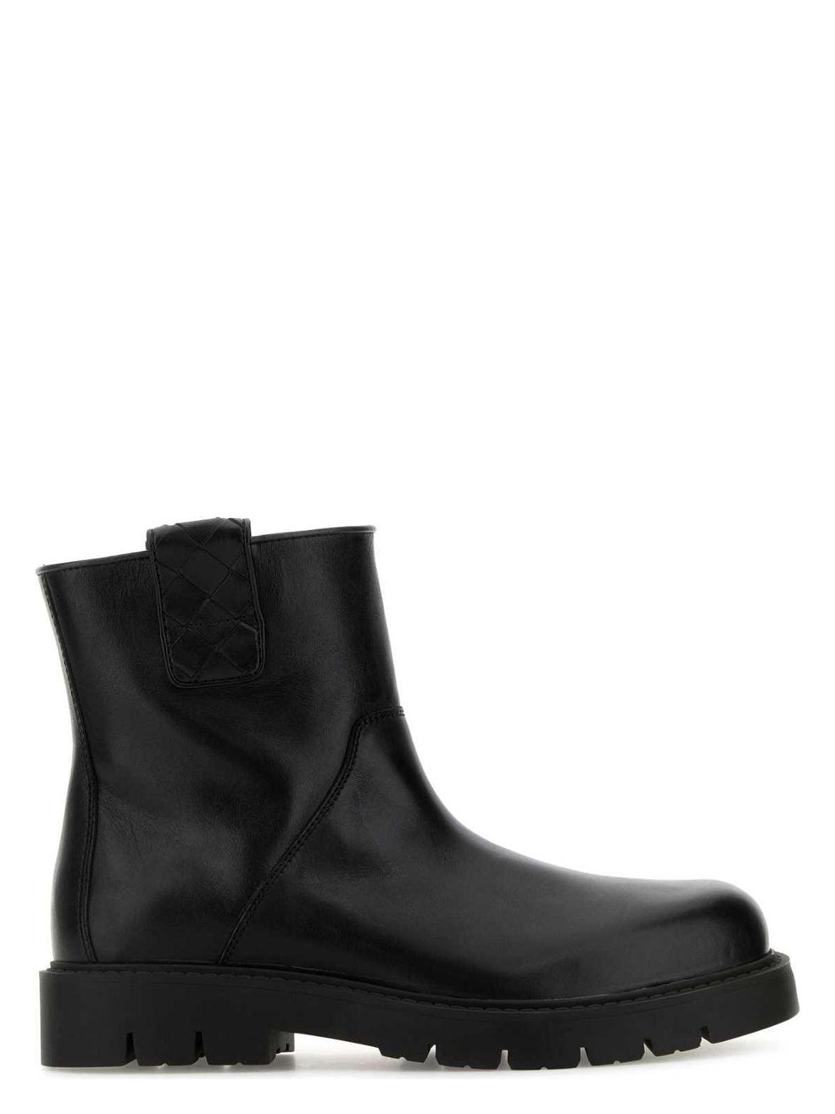 Bottega Veneta Black Leather Haddock Ankle Boots