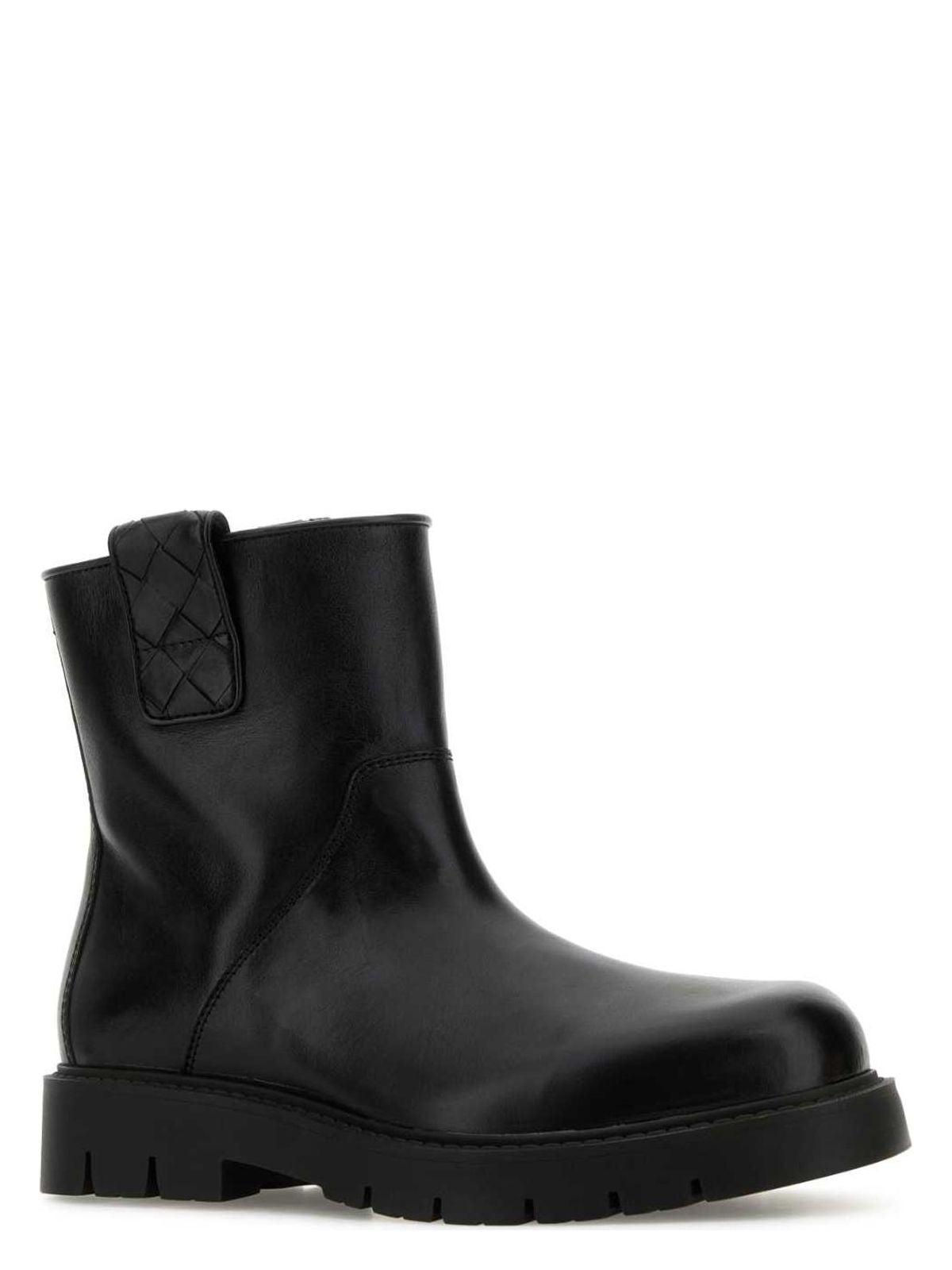 Bottega Veneta Black Leather Haddock Ankle Boots