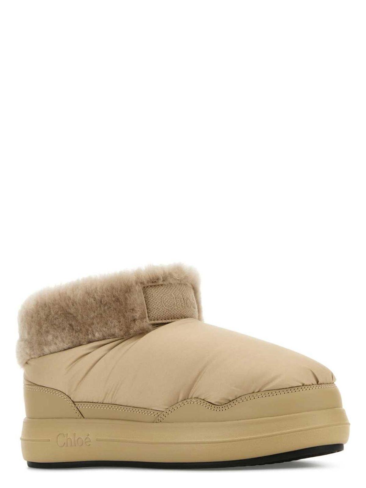 Chloé Beige Fabric Ankle Boots
