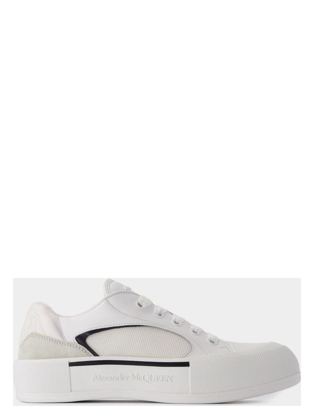 Alexander McQueen Canvas and Leather Plimsoll Sneakers