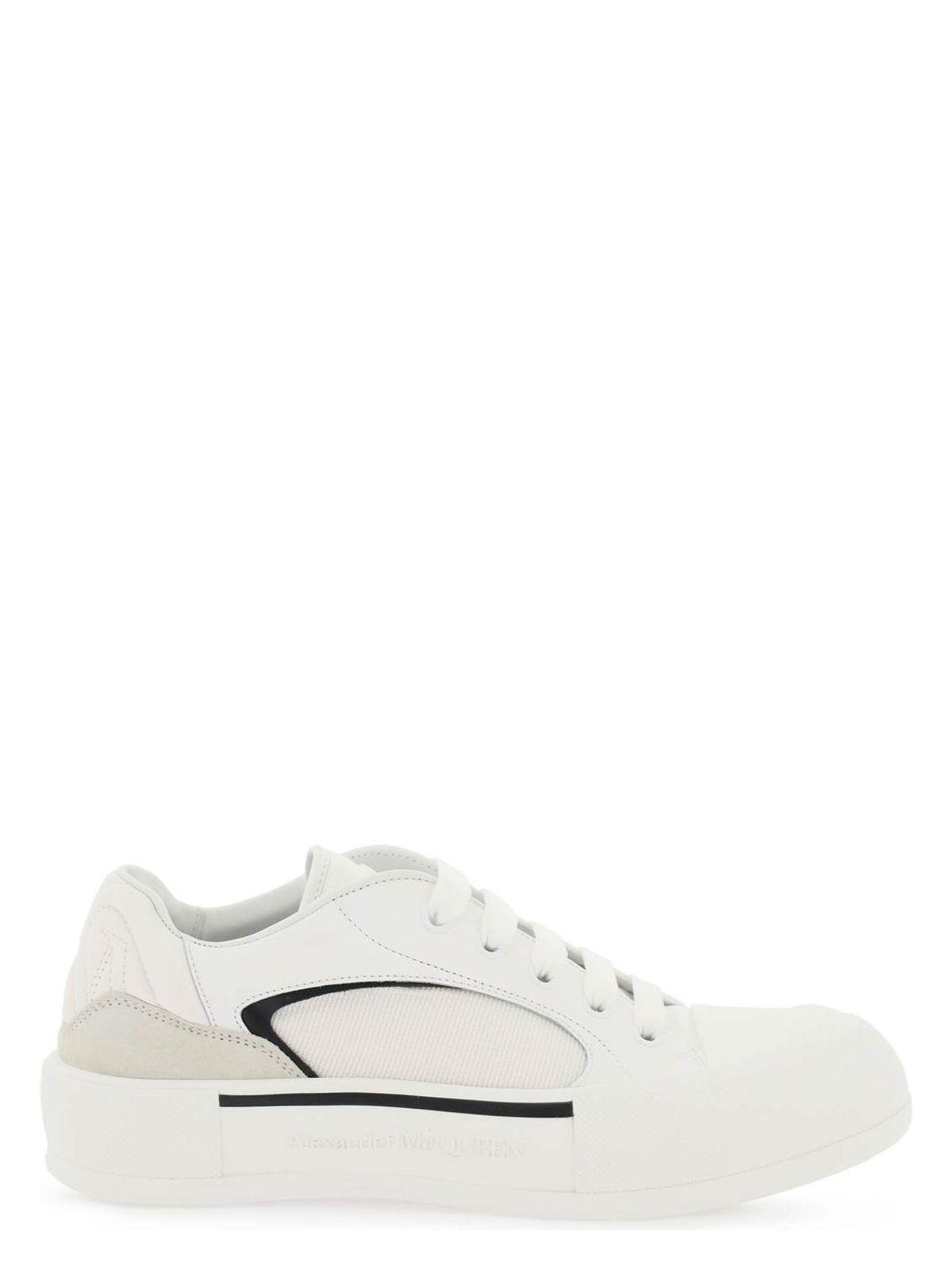 Alexander McQueen Canvas and Leather Plimsoll Sneakers