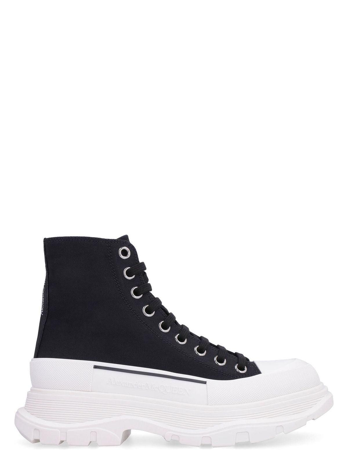 Alexander McQueen Tread Slick Sneakers and Ankle Boots in Black