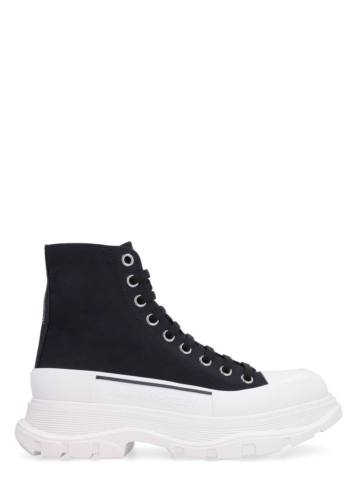 Alexander McQueen Tread Slick Sneakers and Ankle Boots in Black