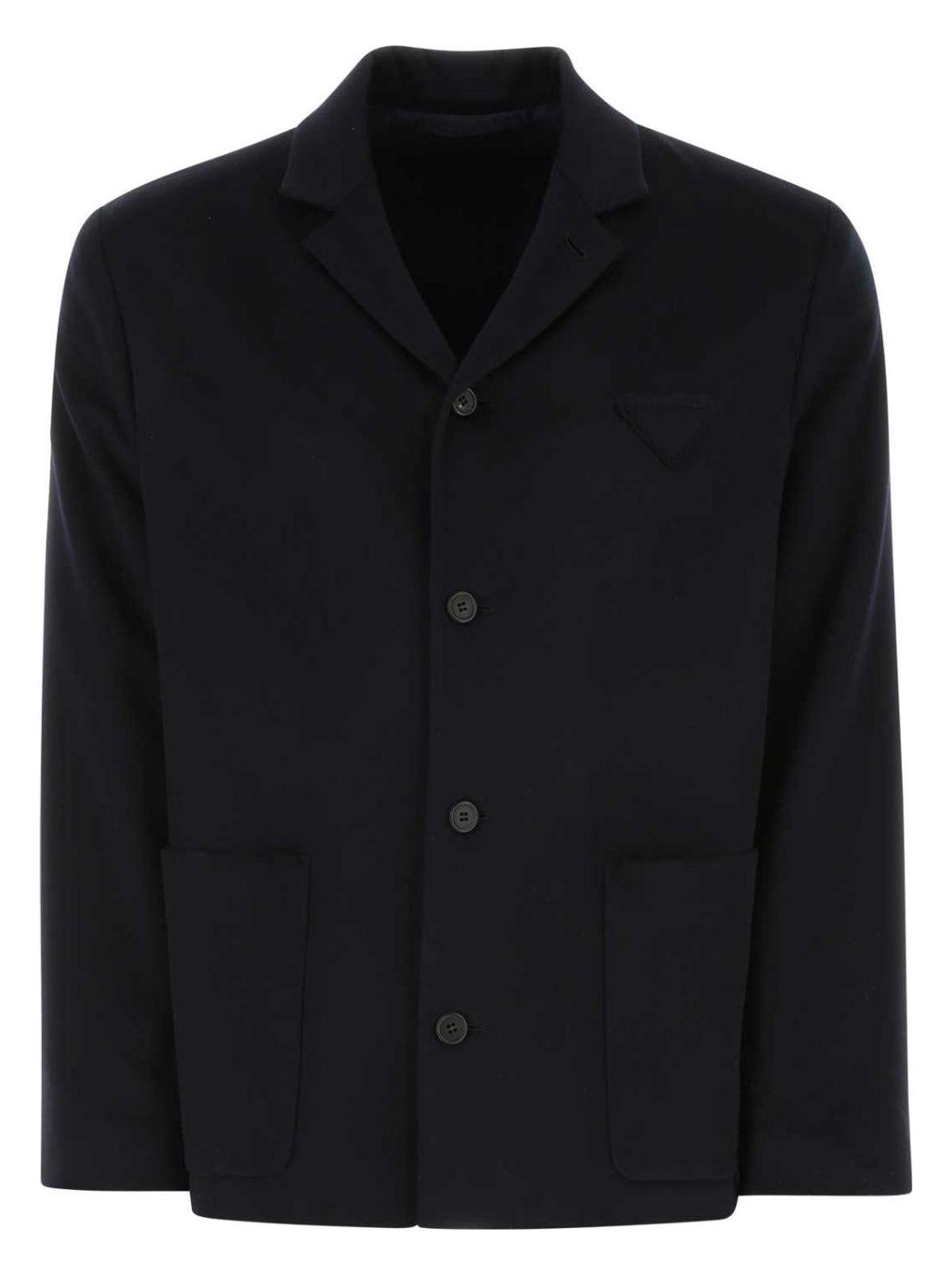 Prada Women's Midnight Cashmere Blazer in Blue