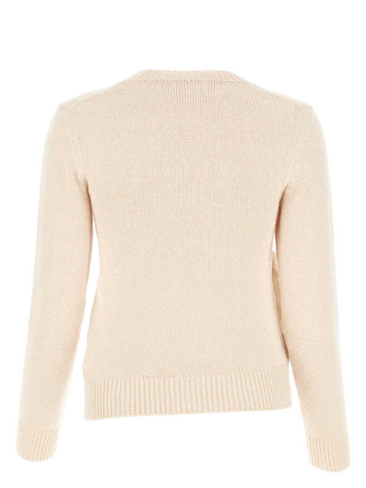 Jil Sander Women's Ivory Cotton Blend Sweater