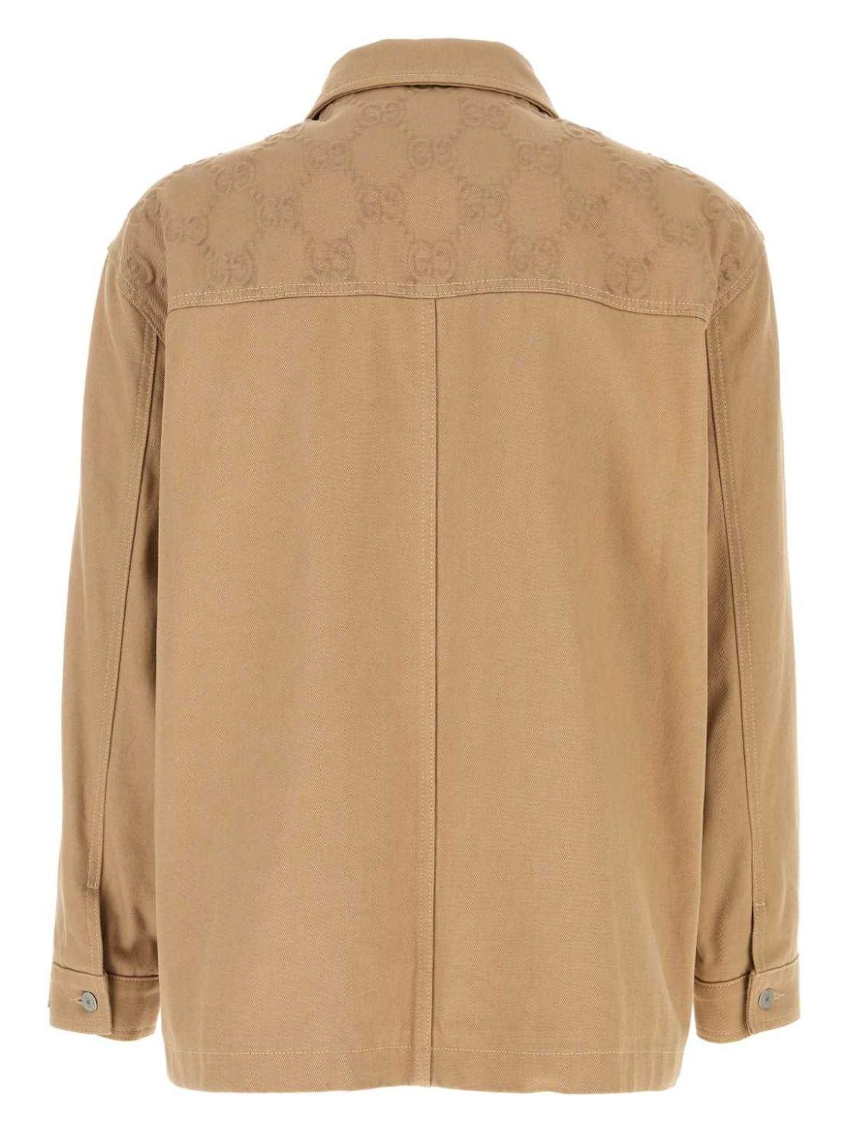 Gucci Women's Cotton Jacket in Camel and Denim Jacket