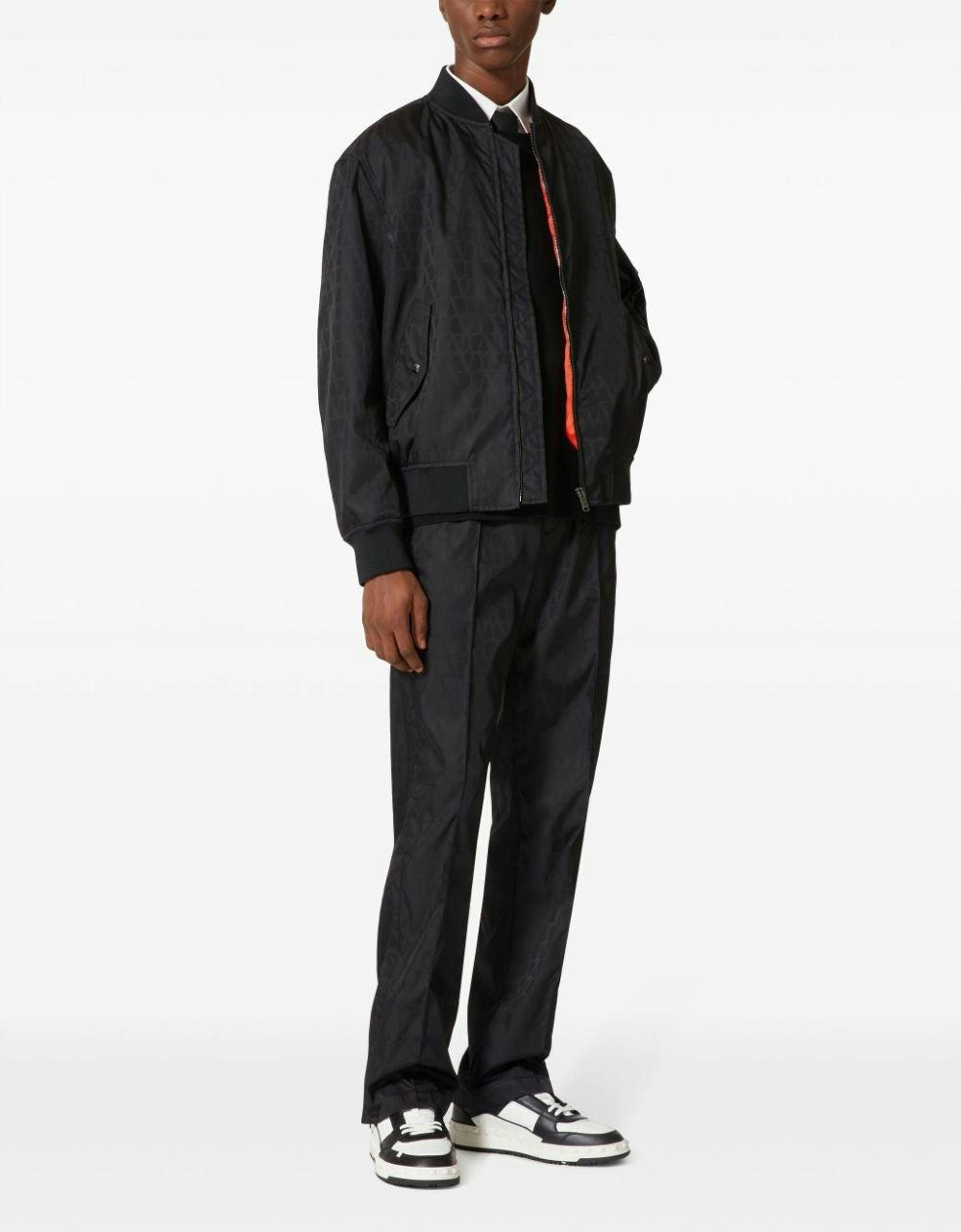 Valentino Logo Jacquard Stretch Bomber Jacket