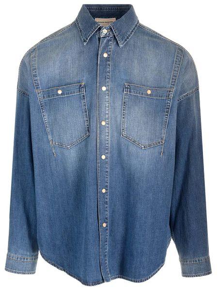 Men's Alexander Mcqueen Denim Shirt in Blue