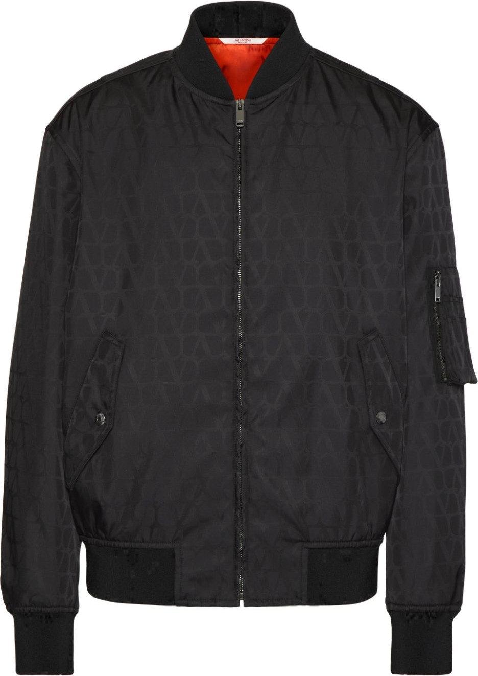 Valentino Logo Jacquard Stretch Bomber Jacket