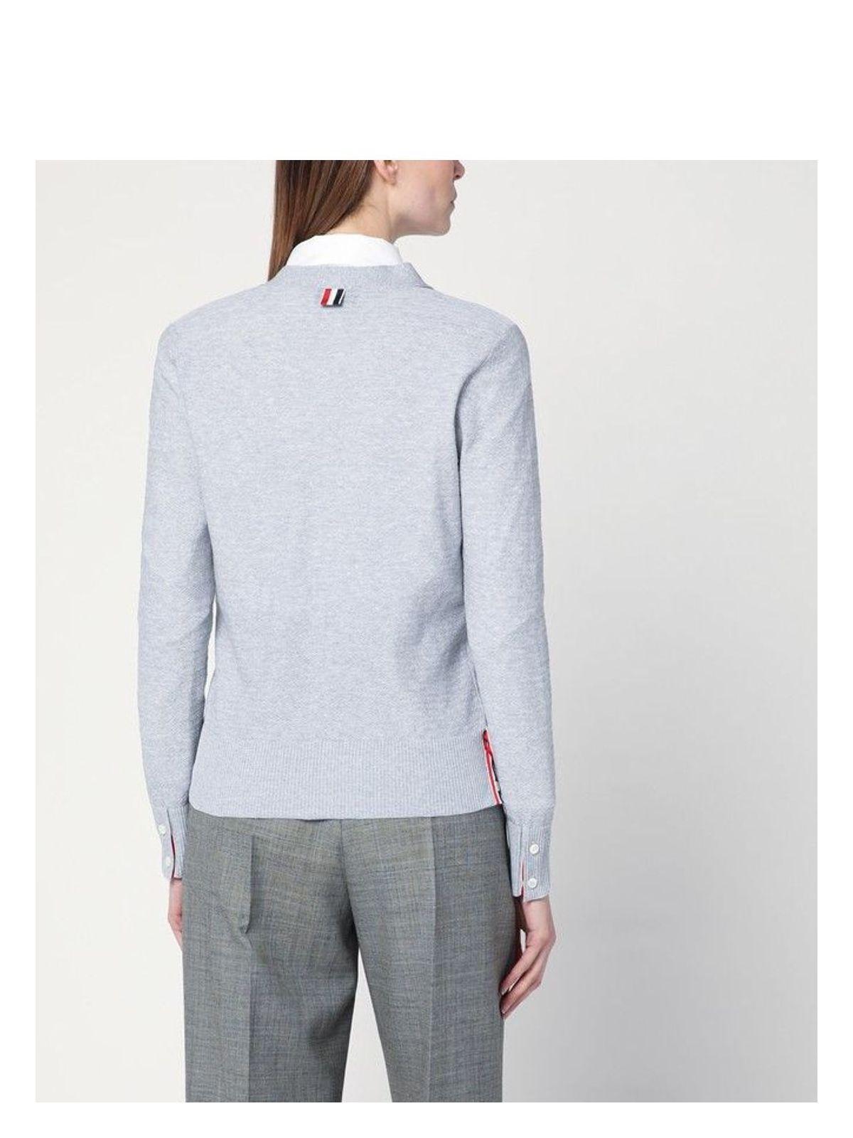 Thom Browne Women's Light Cardigan In Cotton And Silk in Grey