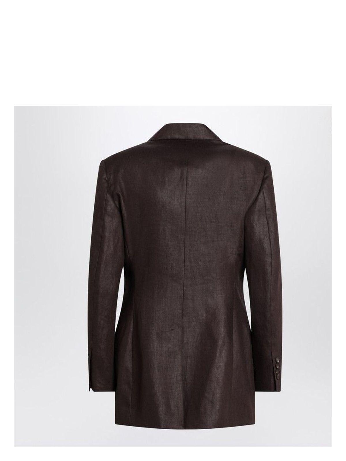 Brunello Cucinelli Women's Shiny Linen Twill Jacket in Brown