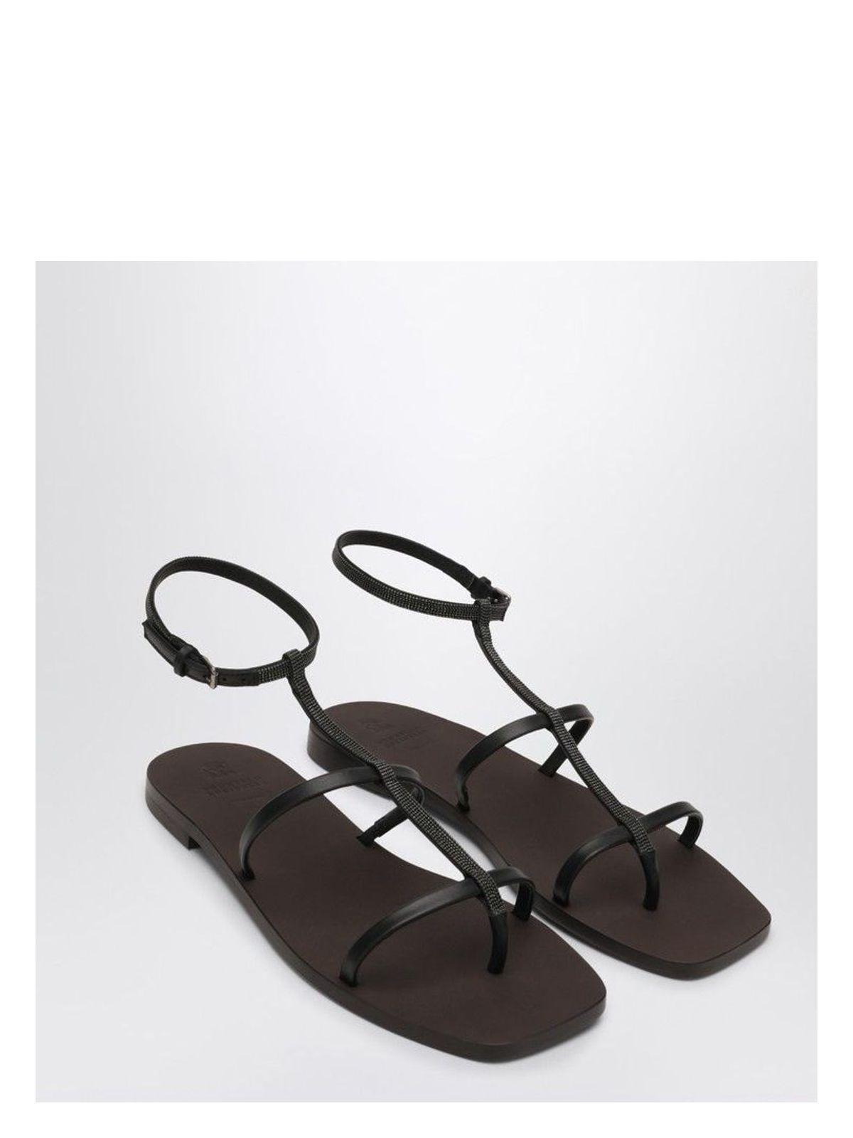 Brunello Cucinelli Women's Sandals With Precious Strap in Black