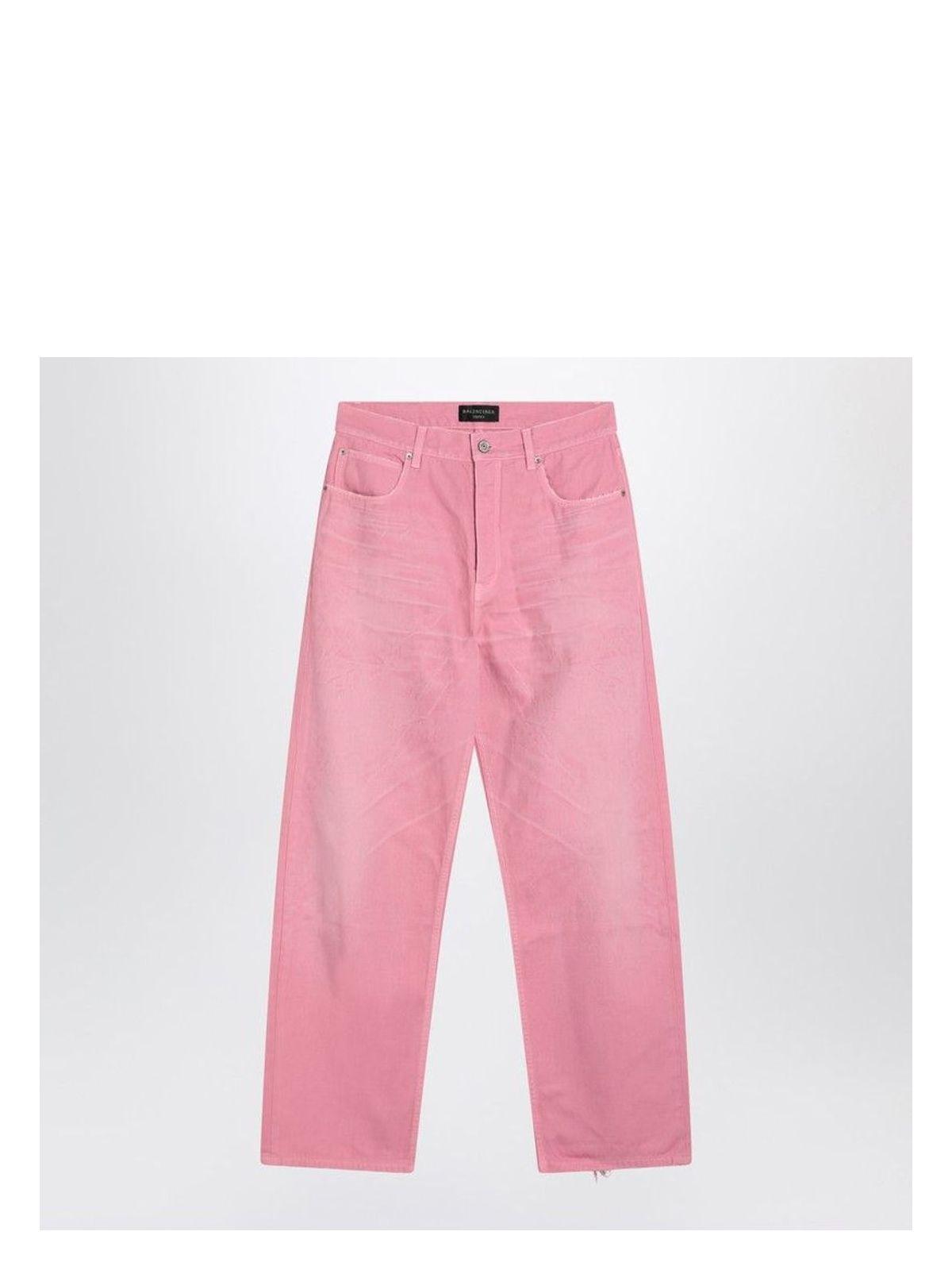 Balenciaga Women's Wide-Leg Baby Pink Jeans