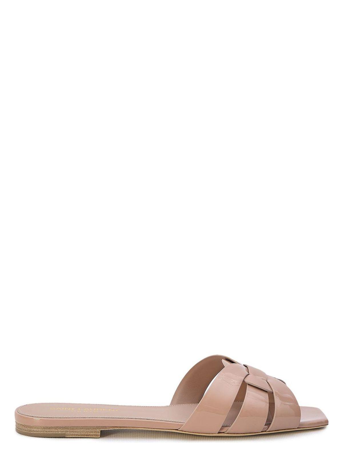Saint Laurent Women's Tribute Leather Flat Sandals