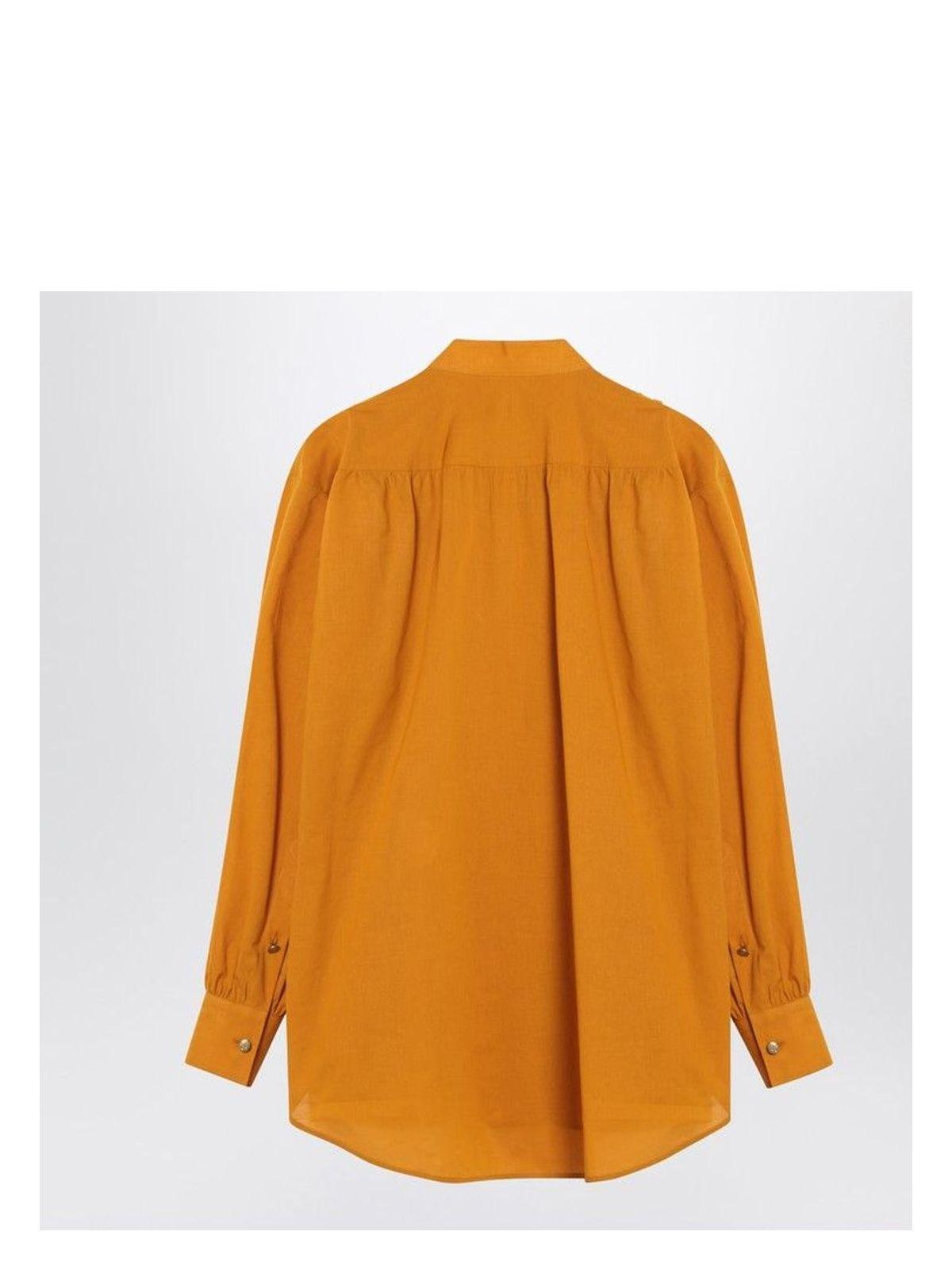 Valentino Women's Ochre Shirt With Beads And Lace in Yellow