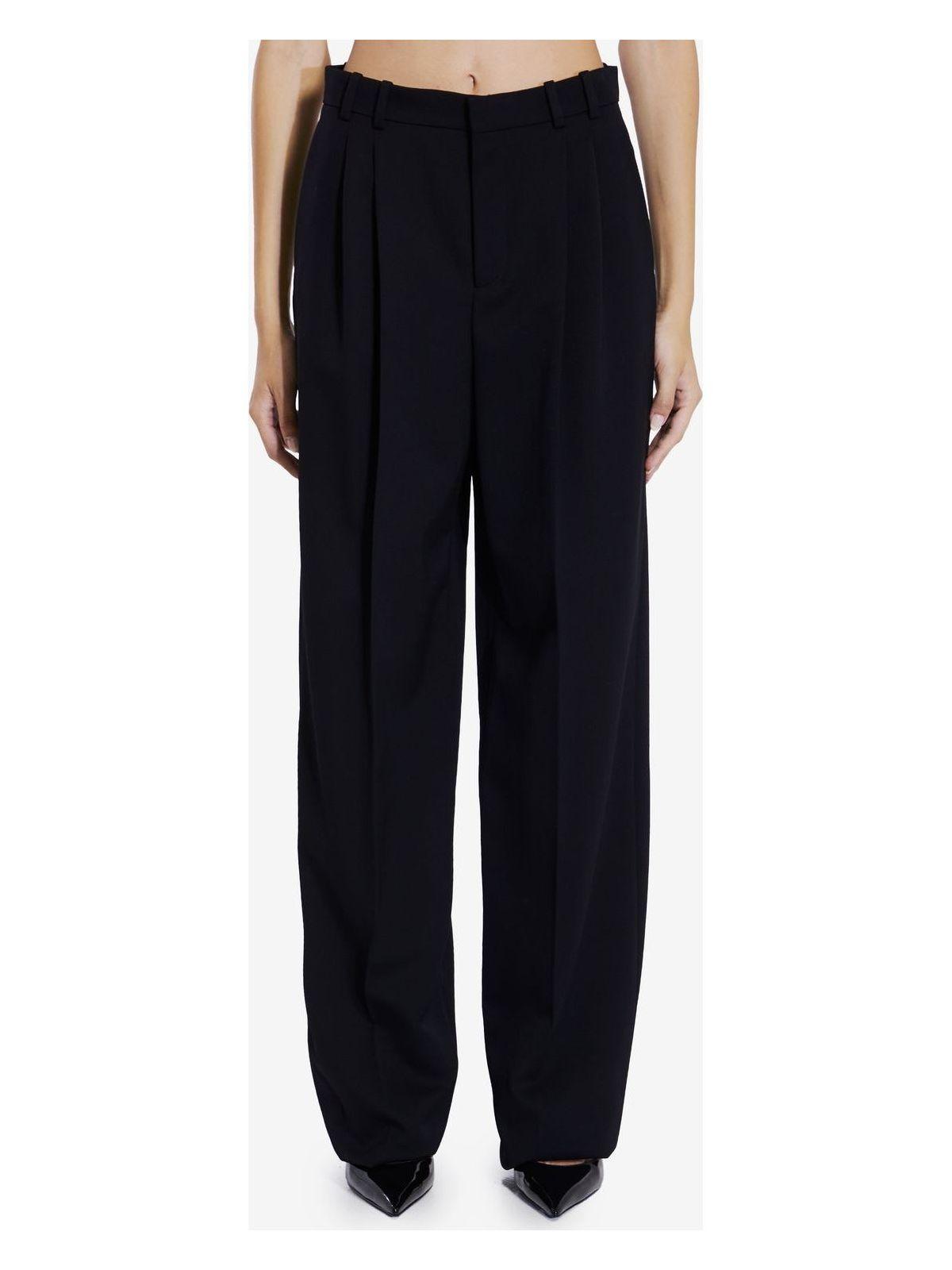Saint Laurent Women's Wool Wide Trousers