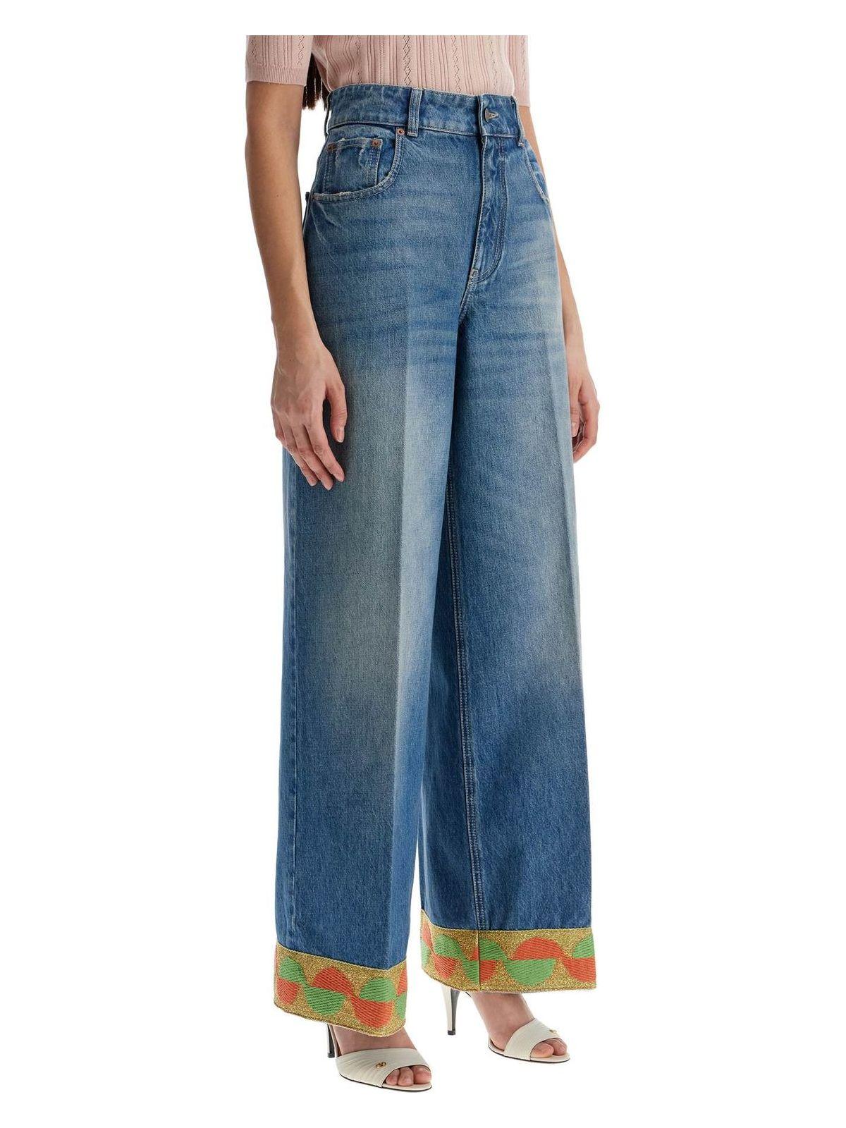 Valentino Women's Denim Jeans and Washed Jeans With Jacquard Bottoms