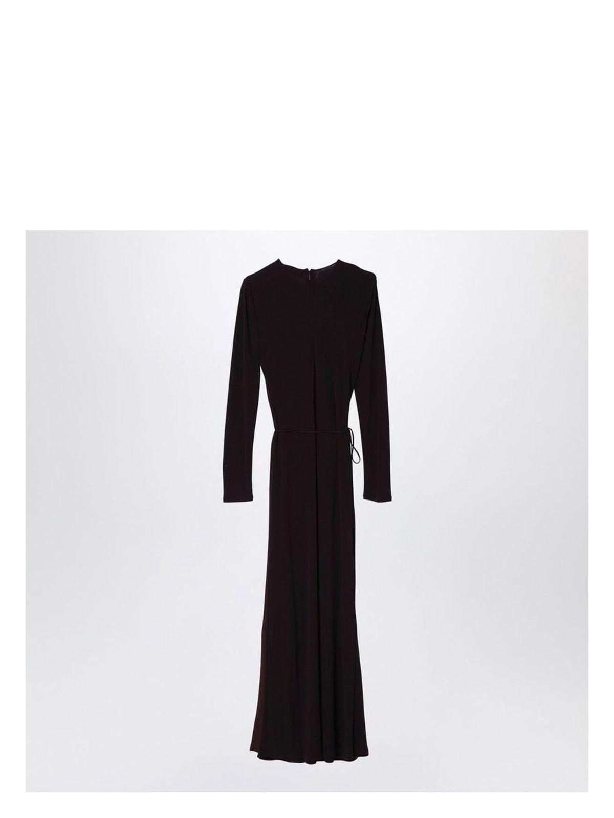Fendi Women's Draped Long Dress in Dark Purple Jersey