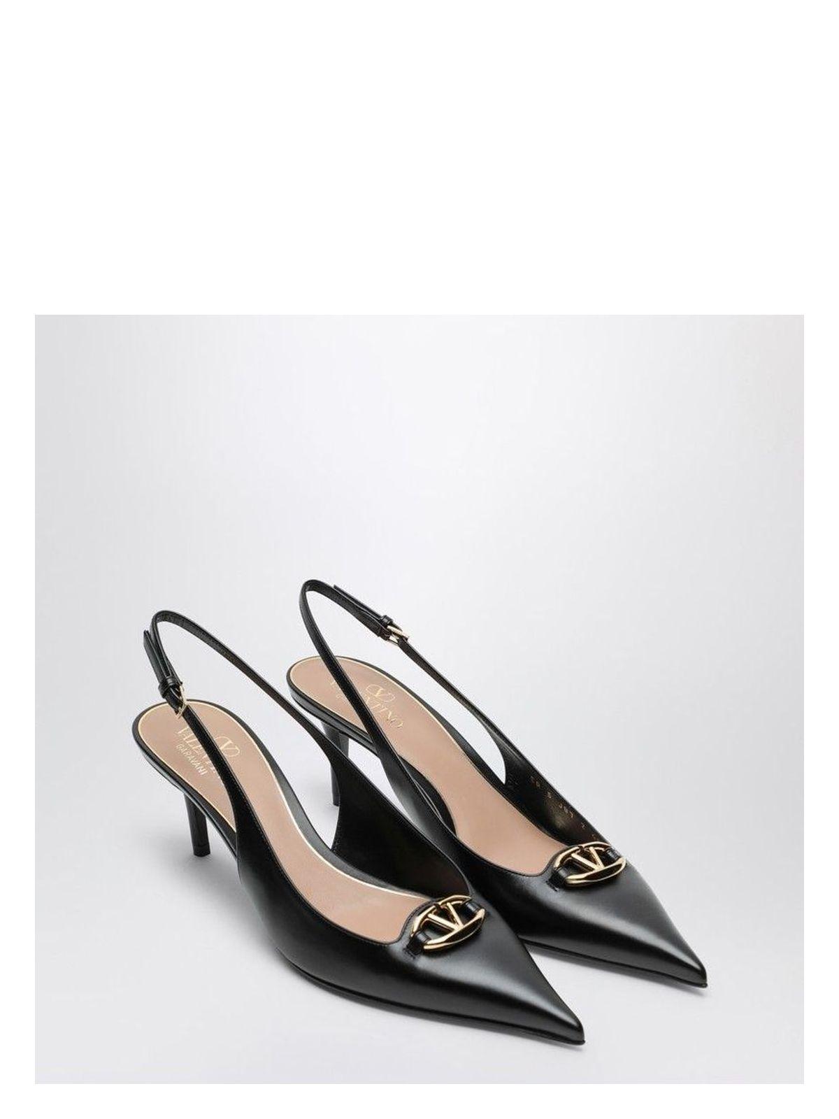 Valentino Garavani Women's Slingback Vlogo The Bold Edition Calfskin Pumps in Black