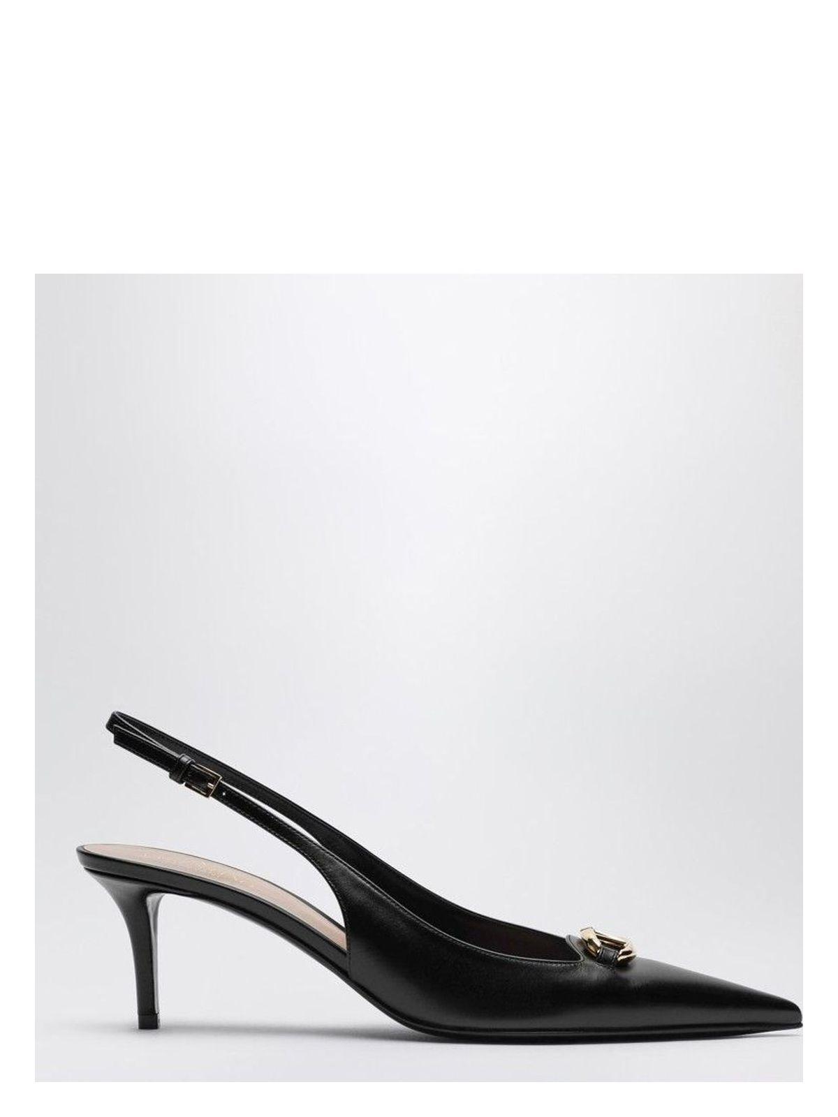 Valentino Garavani Women's Slingback Vlogo The Bold Edition Calfskin Pumps in Black