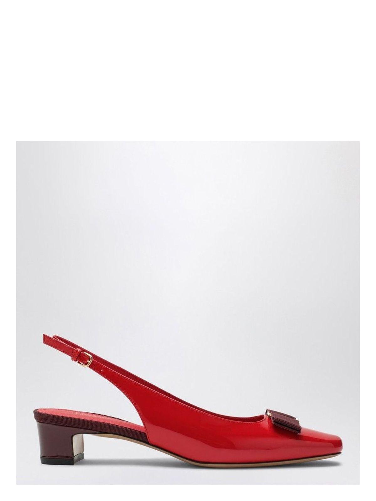 Ferragamo Women's Vara Red/Burgundy Slingback Pumps