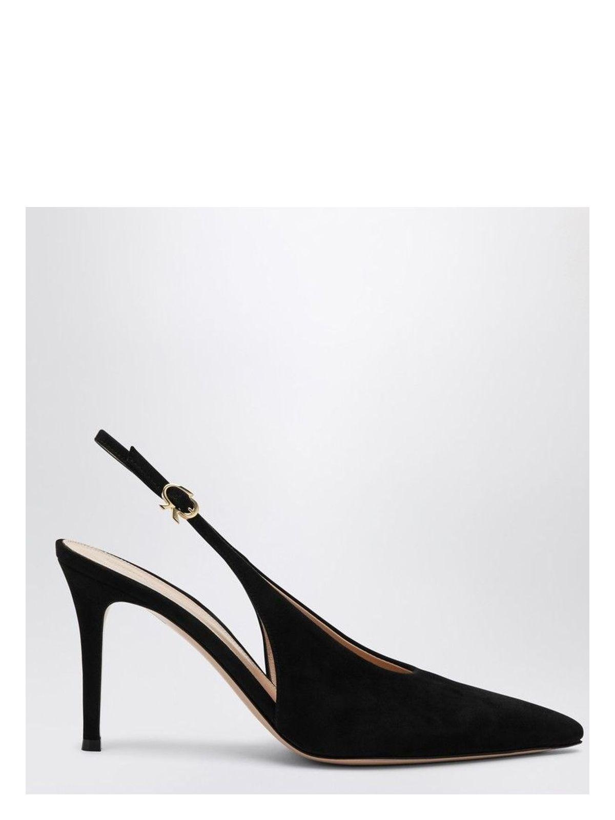 Gianvito Rossi Women's Suede High Slingback Robbie Pumps in Black