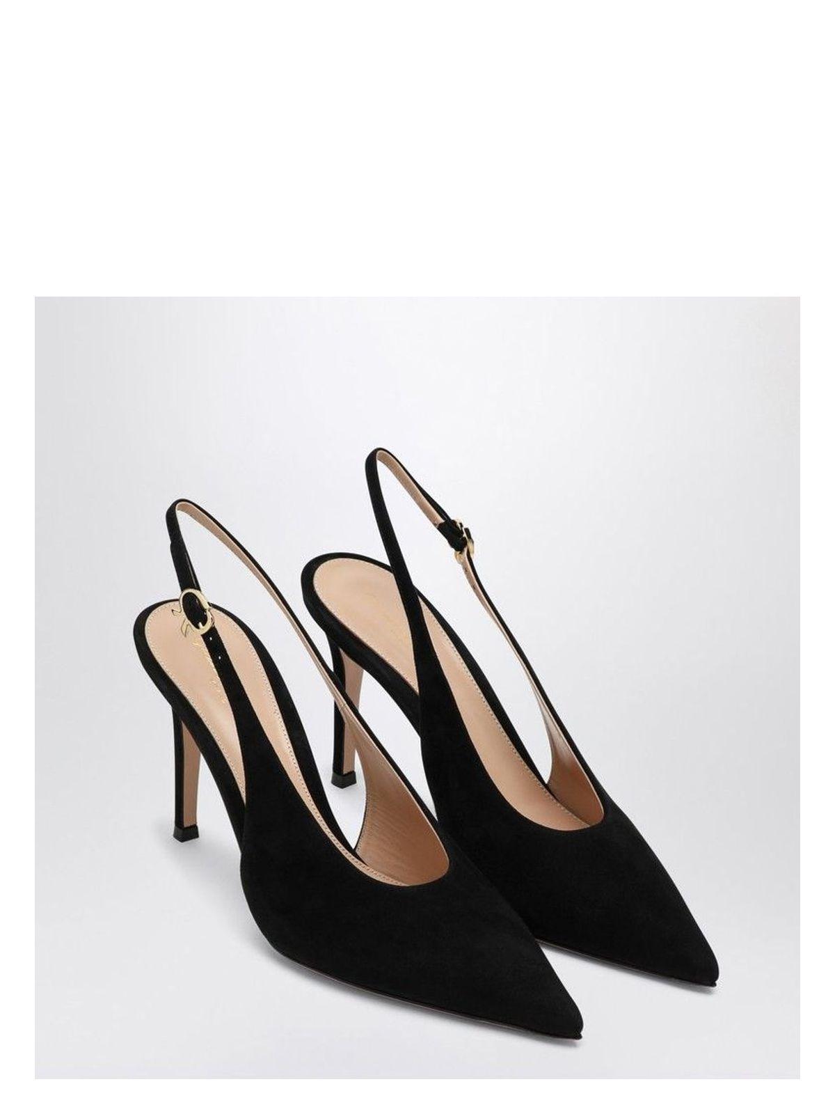 Gianvito Rossi Women's Suede High Slingback Robbie Pumps in Black