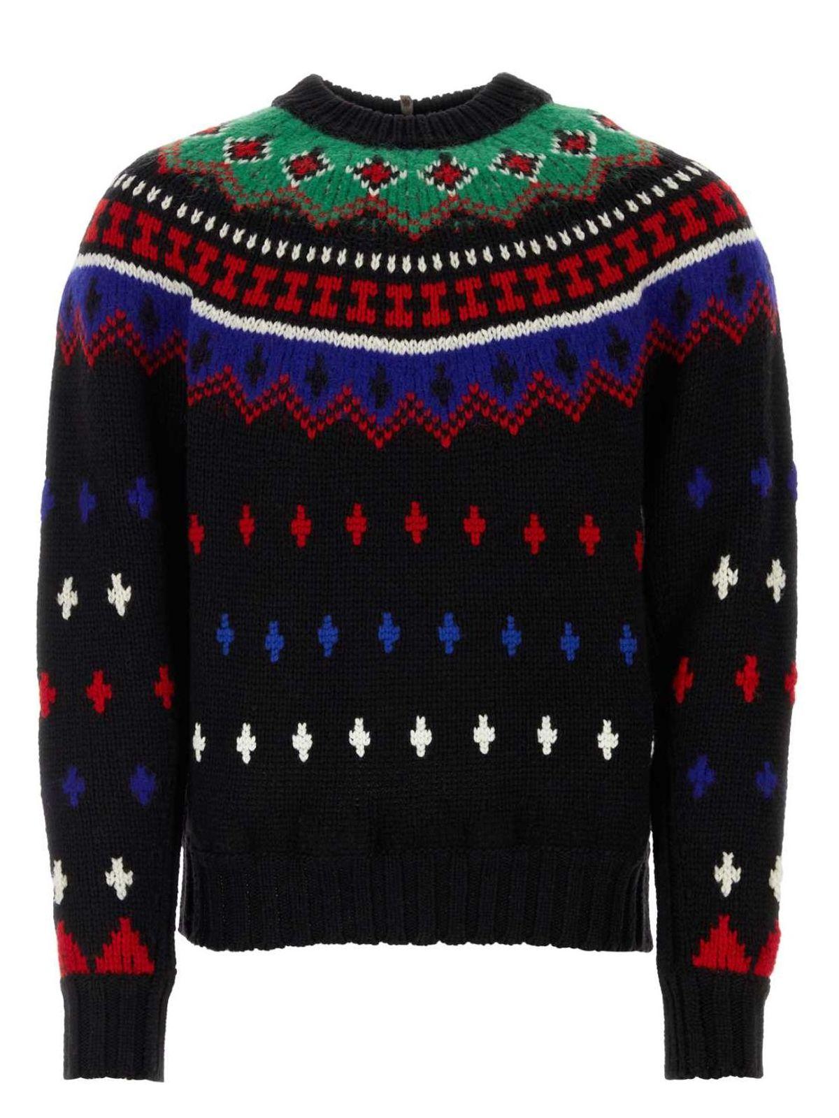 Moncler Grenoble Embroidered Wool Blend Tricot Sweater