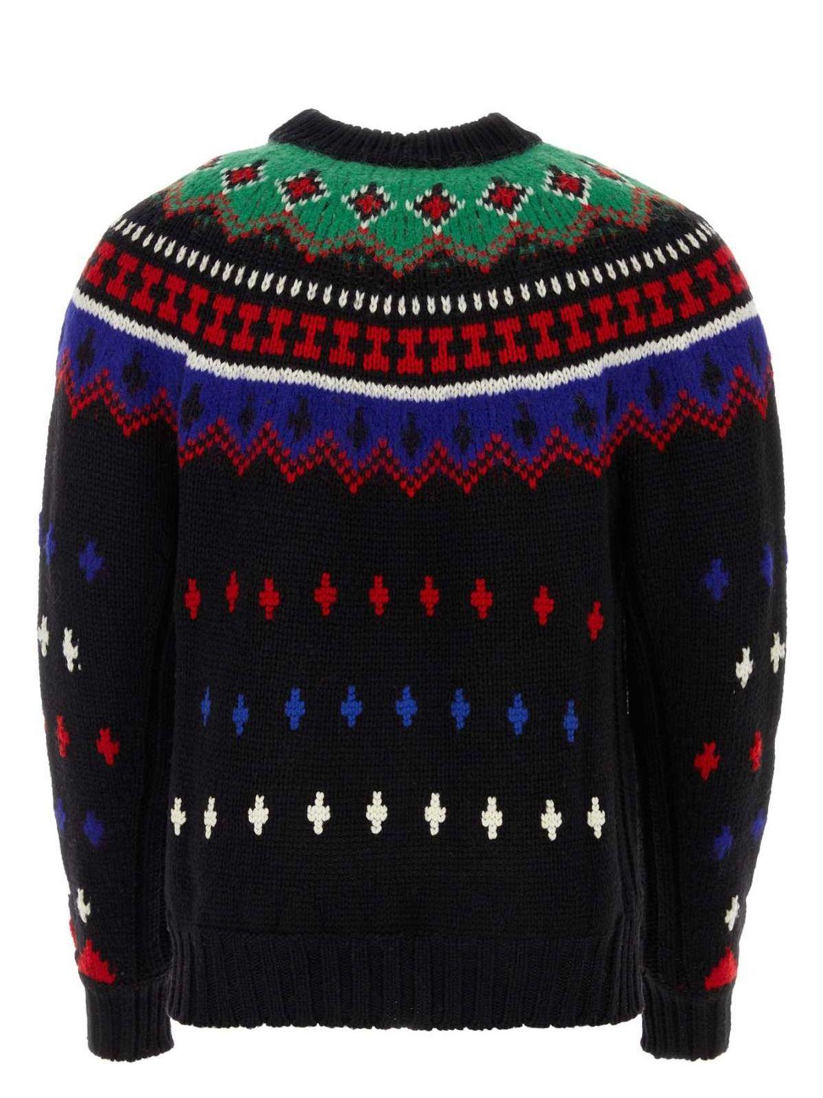 Moncler Grenoble Embroidered Wool Blend Tricot Sweater