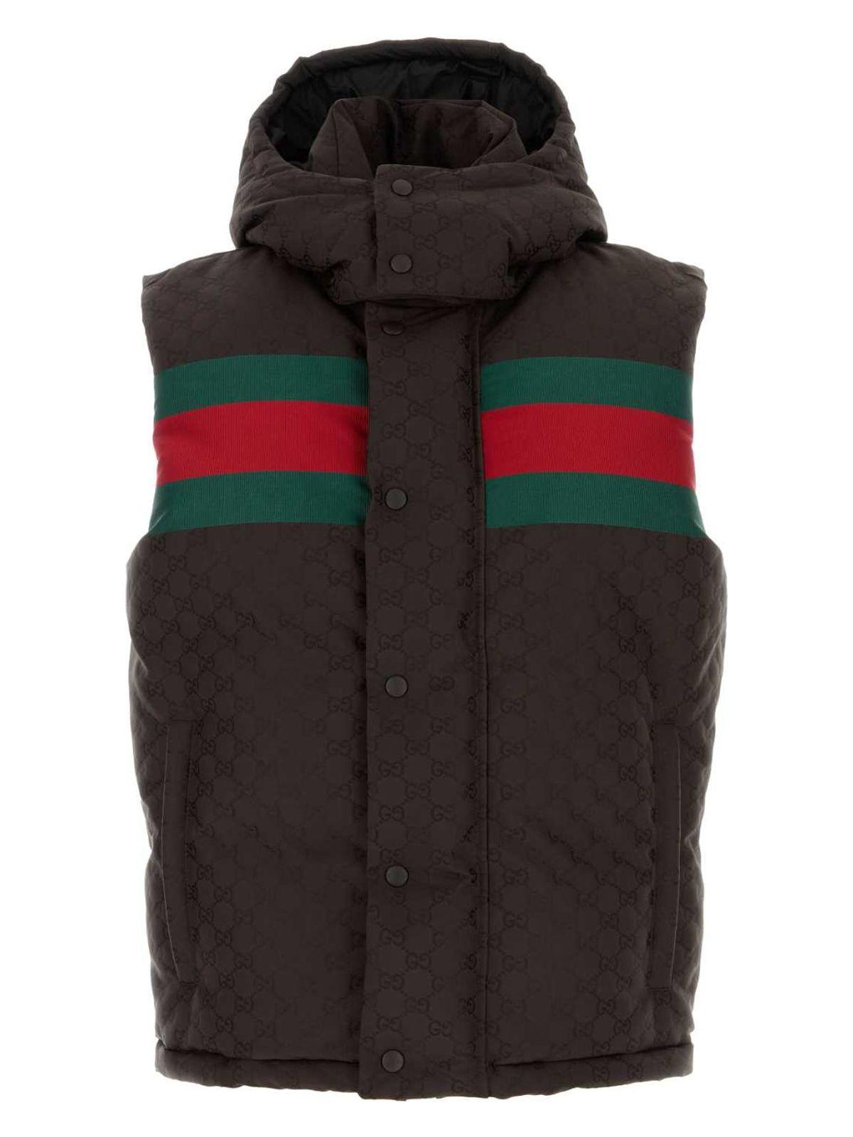 Gucci Women's Dark GG Polyester Blend Sleeveless Down Jacket