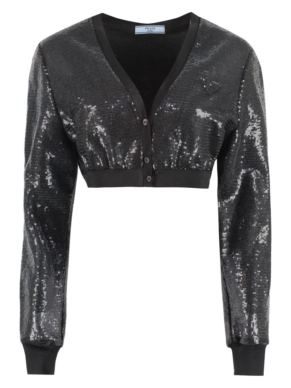Prada Black Sequins Cardigan