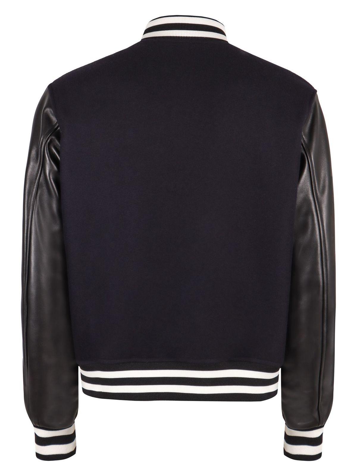 Gucci Men's Wool And Leather Bomber Jacket