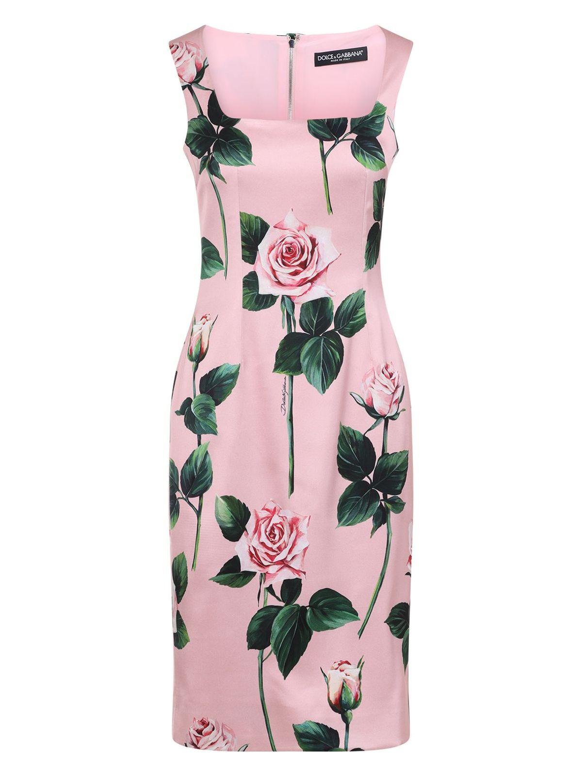 Dolce & Gabbana Women's Printed Stretch Satin Dress and Pink Viscose Dress