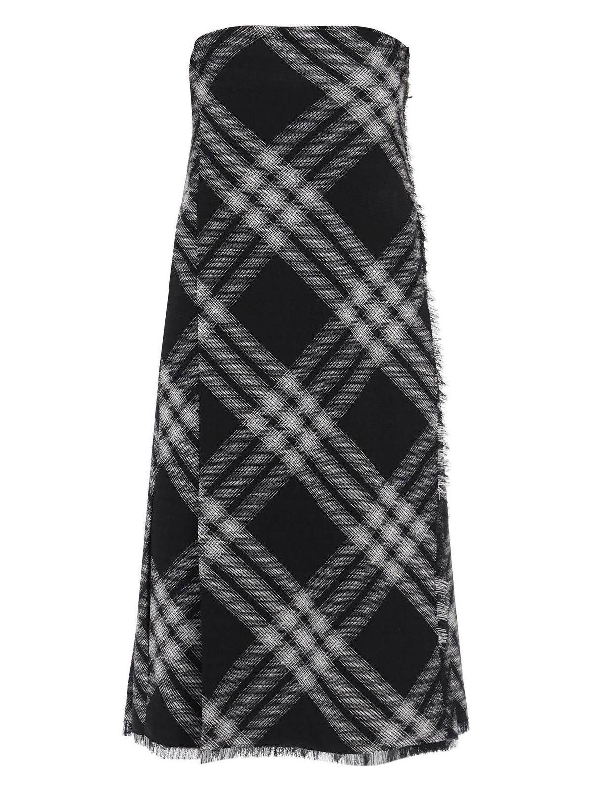 Burberry Women's Embroidered Wool Dress in Checked
