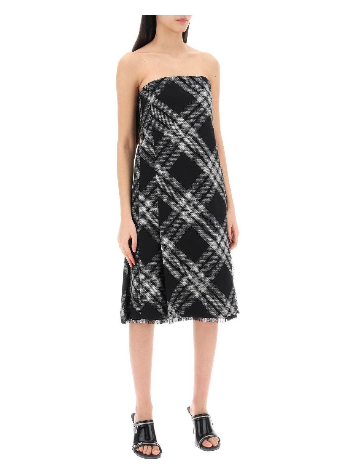 Burberry Women's Embroidered Wool Dress in Checked