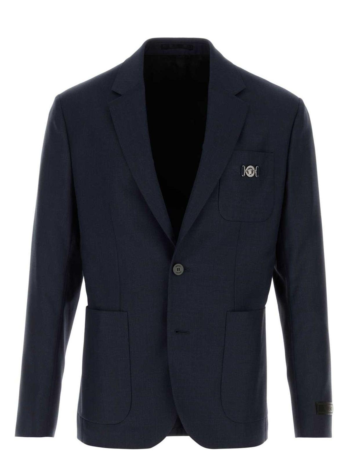 Versace Dark Blue Wool Blazer
