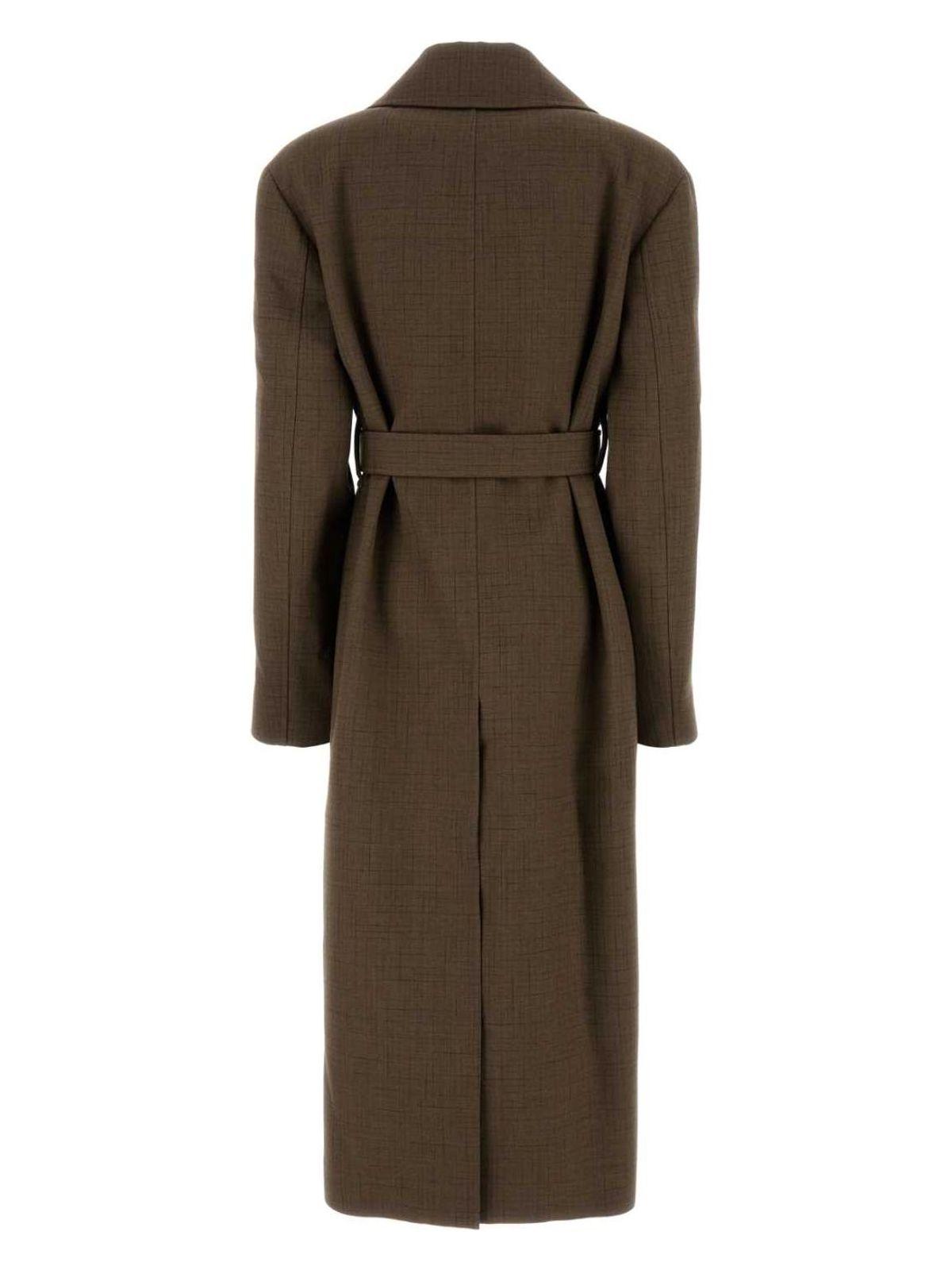 Jil Sander Women's Embroidered Wool Blend Coat in Checked