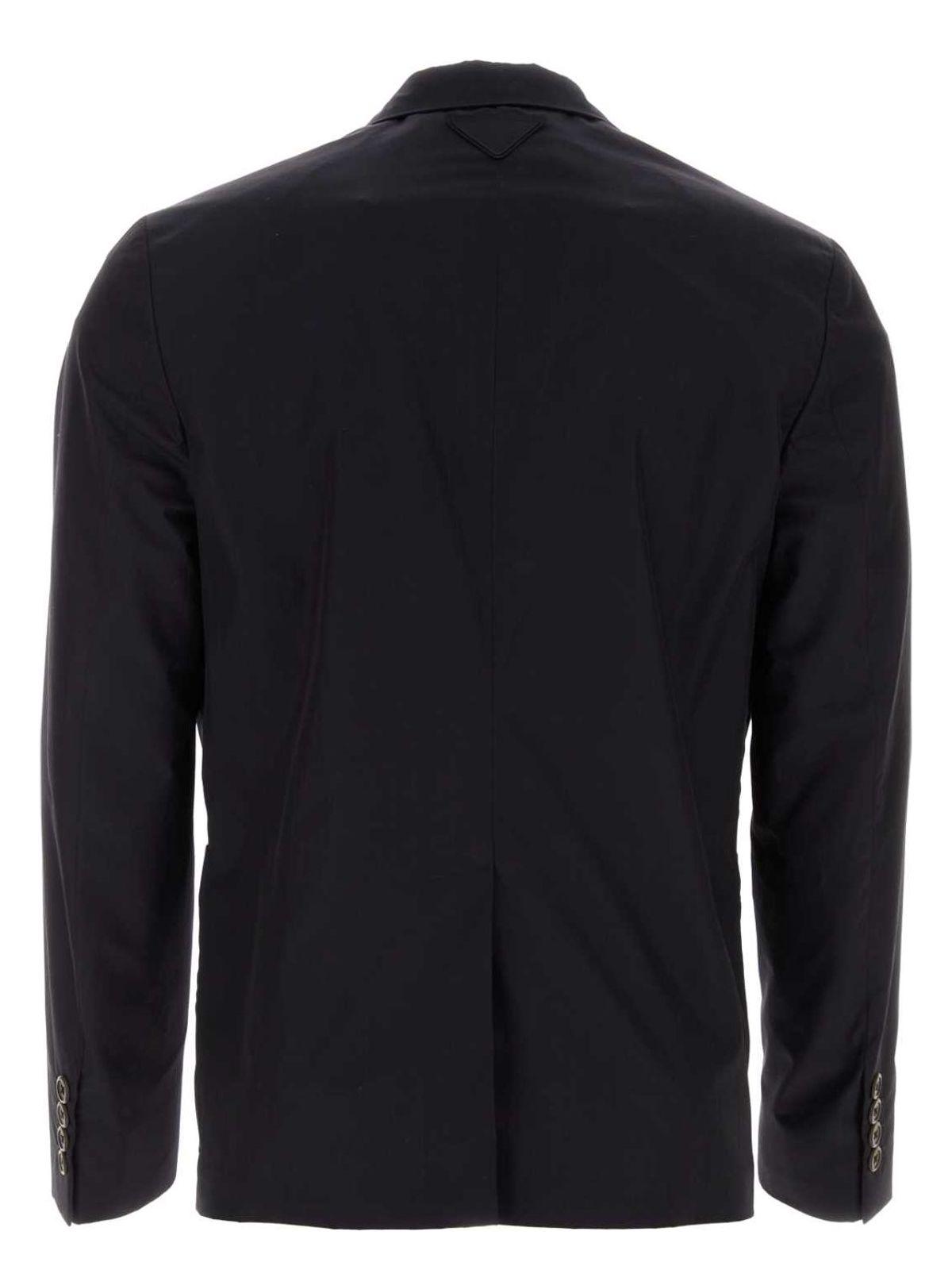 Prada Women's Midnight Cotton Blazer in Blue