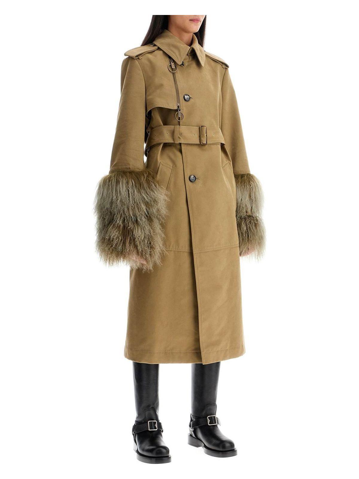 Burberry Women's Khaki Cotton Blend Trench Coat