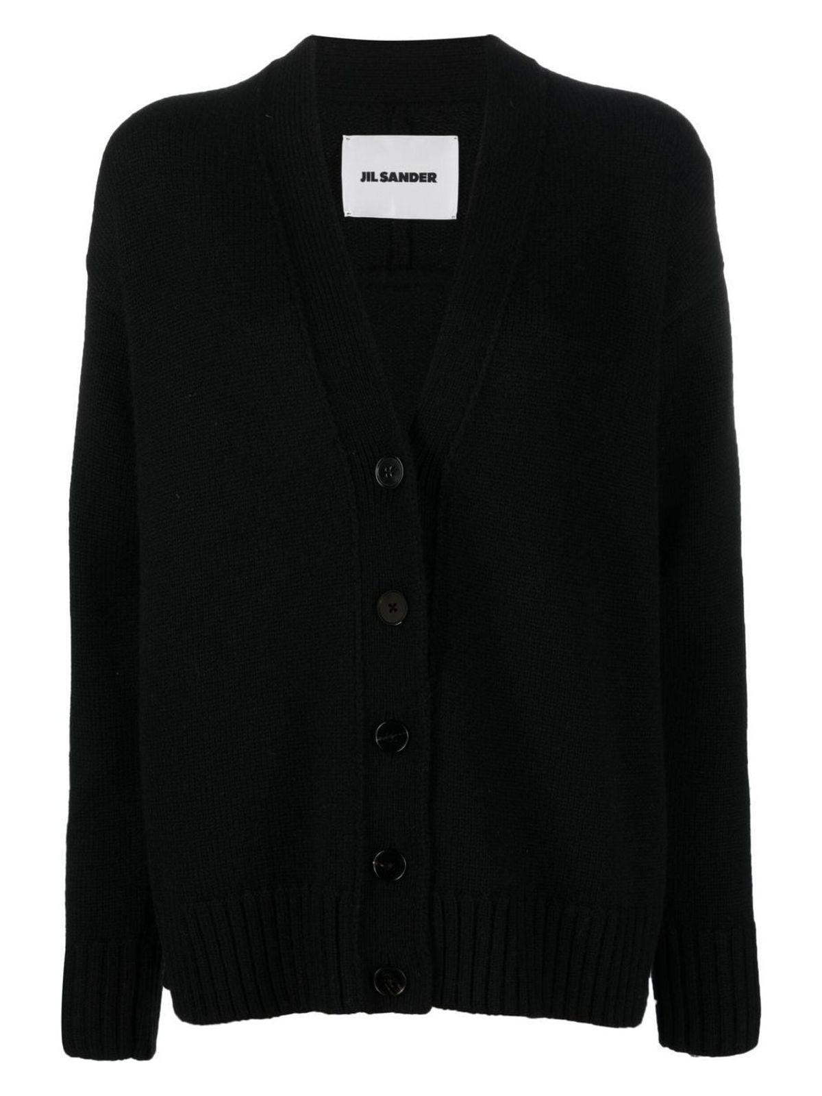 Jil Sander Cashmere Blend Cardigan in Black
