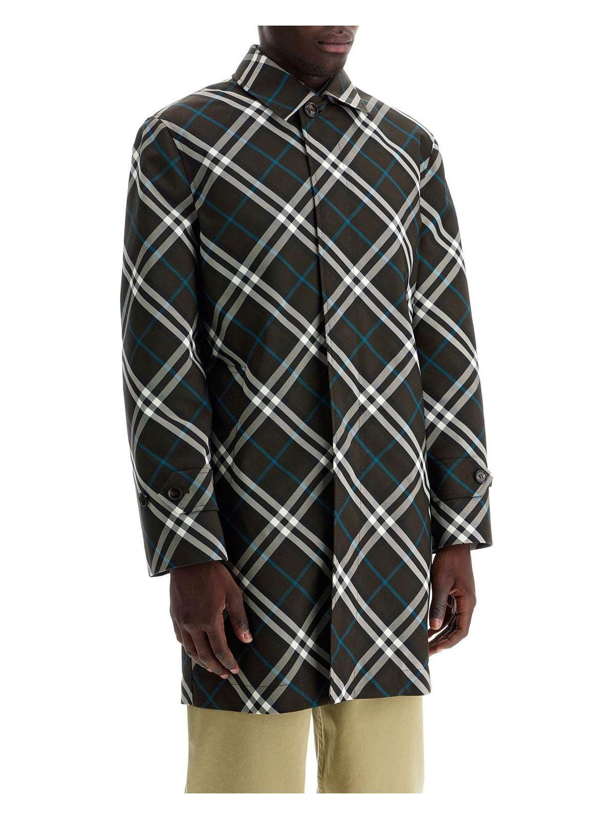 Burberry Men's Check Medium Trench Coat in Brown